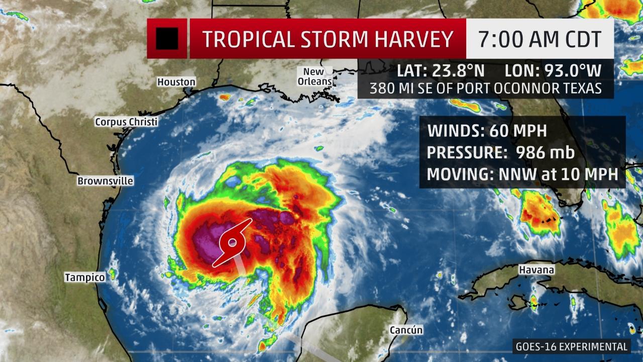 Tropical storm Harvey forecast.