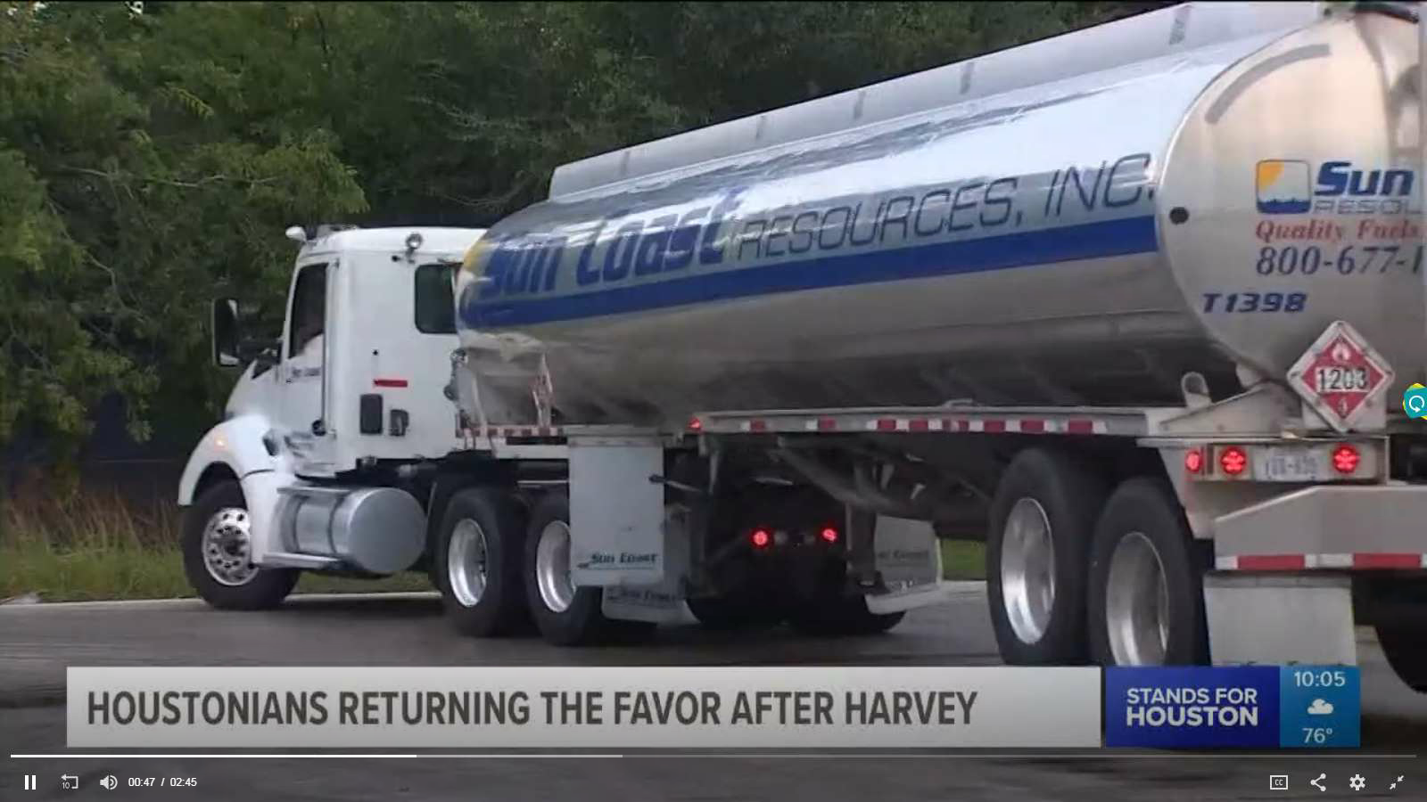 Sun Coast fueling truck for Hurricane Florence emergency response.